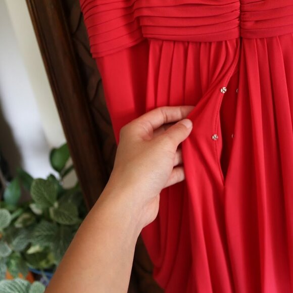 BCBG MaxAzria Draped Bubble Hem Mini Dress Style ACJ6H229 - Red, Size S - Picture 10 of 16